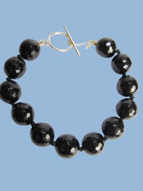 10K Gold ONYX 13.87 CTW Black Briolette Bracelet
